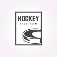 Eishockey Logo Etikette einfach Design, Vektor Vorlage Illustration von Eishockey Symbol