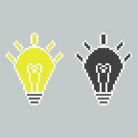 Pixel Licht Birne Symbol Vektor Illustration