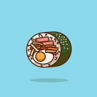 kimbab einfach Karikatur Vektor Illustration Koreanisch Essen Konzept Symbol isoliert