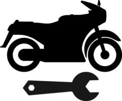 motorcykel reparera verkstad logotyp vektor illustration