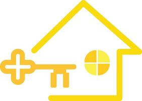 hus och nyckel logotyp vektor illustration