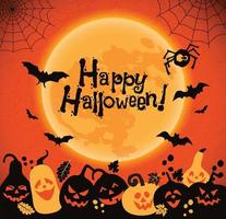 Halloween-Hintergrund von fröhlichen Kürbissen vektor