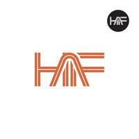 Brief haf Monogramm Logo Design mit Linien vektor