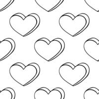 nahtlos Muster mit Hand gezeichnet Herz Gekritzel zum dekorativ drucken, Verpackung Papier, Gruß Karten und Stoff vektor