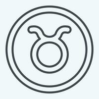 ikon oxen. relaterad till horoskop symbol. linje stil. enkel design redigerbar. enkel illustration vektor