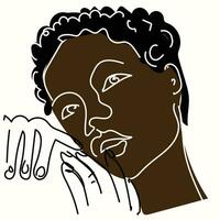 afrikansk ansikte flicka skiss vektor