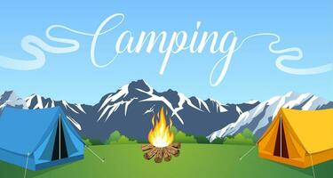 Vektor eben Illustration Camping.