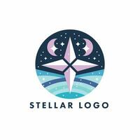 stjärn- astrologi stjärna galax logotyp design vektor mall