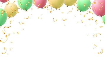 Pastell- Luftballons Geburtstag Party Banner, Kopieren Raum, Hochzeit, Festival und Urlaub vektor