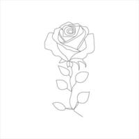 Rose einer kontinuierlich Linie Zeichnung. Blumen- Blume natürlich Design. Grafik, skizzieren Zeichnung. Rose vektor