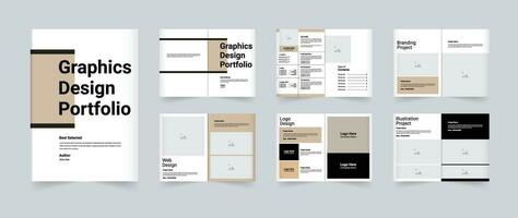 Portfolio Layout Vorlage oder Grafik Design Portfolio Vorlage vektor