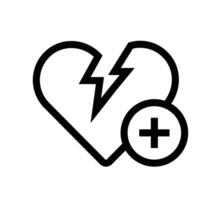 Herz Symbol mit Plus. Gesundheit Versicherung Vektor Illustration