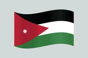 Jordan Flagge offiziell Farben Vektor Illustration