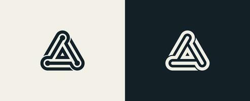 första brev en tech logotyp begrepp symbol ikon tecken element design. alfabet, teknologi logotyp. vektor illustration mall