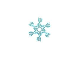 DNA Logo mit Blumen Vektor Symbol Illustration, Logo Vorlage