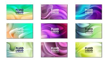 bunt Flüssigkeit 3d Formen. abstrakt Flüssigkeit Gradient Hintergrund, wellig Hintergrund im bunt Design. Flüssigkeit Formen, Gradient Design Element zum Hintergründe, Banner, Tapeten, Plakate und Abdeckungen, vektor