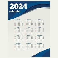 2024 årlig planerare kalender mall schema evenemang eller uppgifter vektor