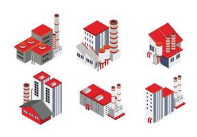 Modern Isometric Industrial Factory och Warehouse Logistic Building vektor