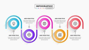 Vektor Präsentation Prozess Infografik Design Vorlage mit 5 Schritte oder Optionen