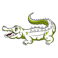 Tiercharakter lustiges Krokodil im Linienstil. Kinderillustration. vektor