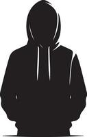 Mann Hoodies Vektor Silhouette schwarz Farbe 19