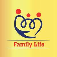 familj liv hand logotyp vektor