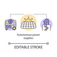 Konzeptsymbol für autonome Stromversorgungen vektor