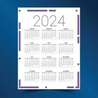 kreativ 2024 ny år kalender layout organisera tid och uppgifter vektor