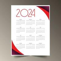 svart och gyllene 2024 en gång i månaden planerare kalender layout en full sida design vektor