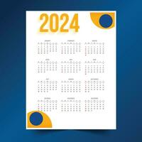 2024 skrivbord kalender layout för kontor eller företag använda sig av vektor