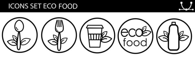 linje ikon uppsättning av friska mat, vegan mat. innehåller sådan ikoner som laktos, sked och gaffel, ikoner samling vektor
