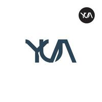 brev yua monogram logotyp design vektor
