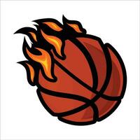 Basketball Vektor mit Feuer zum drucken, Basketball Symbol, Basketball Vektor Illustration