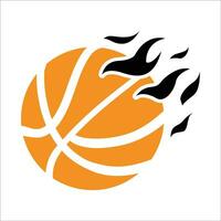Basketball Vektor mit Feuer zum drucken, Basketball Symbol, Basketball Vektor Illustration