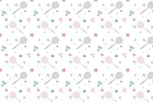 Badminton Schläger und Feder nahtlos Muster. Vektor Illustration
