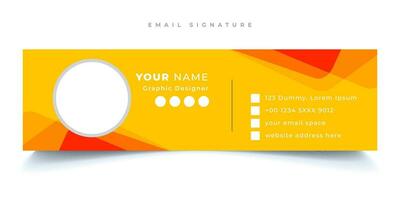 färgrik e-post signaturer mall med ett författare plats vektor design. professionell e-post signatur mall modern och minimal layout