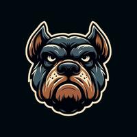 Bulldogge Kopf Maskottchen Logo Vorlage vektor