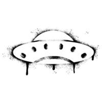 spray målad graffiti UFO ikon sprutas isolerat med en vit bakgrund. vektor