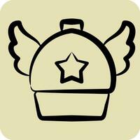 Symbol Arale Hut. verbunden zu Hut Symbol. Hand gezeichnet Stil. einfach Design editierbar. einfach Illustration vektor