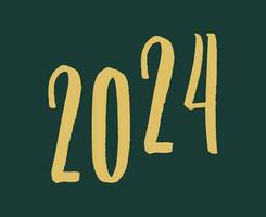 glücklich Neu Jahr 2024 abstrakt braun Grafik Design Vektor Logo Symbol Illustration mit schwarz Hintergrund