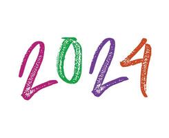 glücklich Neu Jahr 2024 abstrakt Mehrfarbig Grafik Design Vektor Logo Symbol Illustration