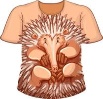 Vorderseite des T-Shirts mit Echidna-Muster vektor