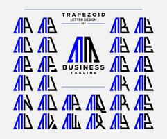 modern Linie abstrakt Trapez Brief m mm Logo Design einstellen vektor