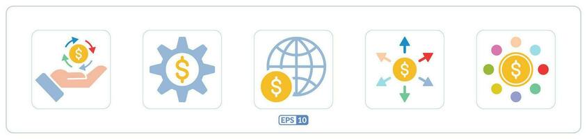 företag, inkomst källa Färg platt ikon vektor