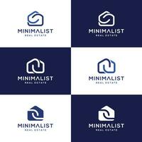 minimalistisch Zuhause Logo Sammlung einfach Design Konzept zum Gehäuse und echt Nachlass und Zuhause Pflege Bedienung vektor