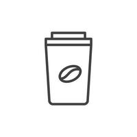 Kaffee Tasse Symbol. Zeichen zum Handy, Mobiltelefon Konzept und Netz Design. Gliederung Vektor Symbol. Symbol, Logo Illustration. Vektor Grafik.