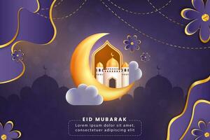 eid mubarak hälsningar vektor illustration