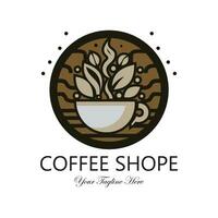 kaffe affär, logotyp mall vektor