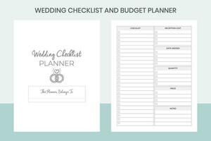 Hochzeit Checkliste und Budget Planer Profi Vorlage vektor