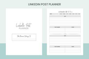 Linkedin Post Planer Profi Vorlage vektor